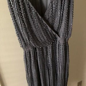 Beaded silver gray jumpsuit